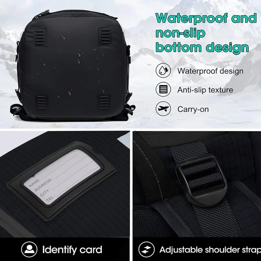 Ski Boot Bag, 55L Waterproof Ski and Snowboard Boots Travel Backpack